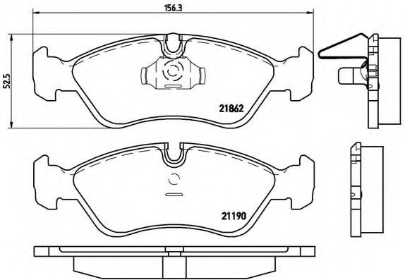 BREMBO - P 59 017 - Колодки гальм.перед. Opel Vectra 2.0 92-,Astra 2.0iGS 16V