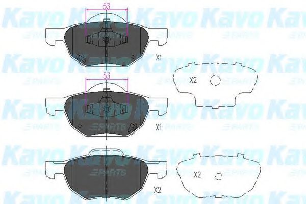 KAVO PARTS - KBP-2036 - Колодки тормозные передние Accord VII 03-08