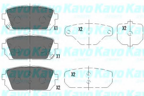 KAVO PARTS - KBP-4019 - Гальмівні колодки дискові зад. Kia Carens III (FG) 06-/Hyundai IX35 2.0CRDi 10-
