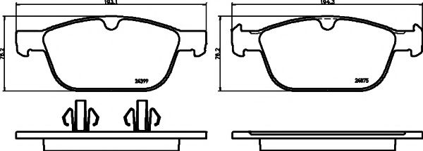 HELLA PAGID - 8DB 355 014-541 - К-кт колодок перед. Volvo XC70/XC60/XC90 (08-17)