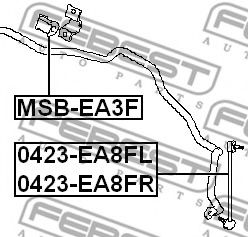 FEBEST - 0423-EA8FR - ТЯГА СТАБИЛИЗАТОРА ПЕРЕДНЯЯ ПРАВАЯ MITSUBISHI GALANT EA3A/EA8A USA 1996-2003