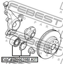 FEBEST - DAC45860039M-KIT - ПОДШИПНИК СТУПИЧНЫЙ ПЕРЕДНИЙ (45X86X39)