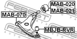 FEBEST - MAB-021 - С/блок перед. важеля зад. лівий Mitsubishi Carisma/Space Star 96-06