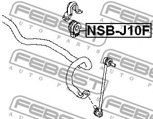 FEBEST - NSB-J10F - Втулка стабілізатора перед. Ø23mm  Nissan Juke 1,6 10-/Qashqai 1.5 dCi 10-