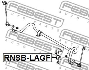 FEBEST - RNSB-LAGF - ВТУЛКА ПЕРЕДНЕГО СТАБИЛИЗАТОРА D19,5 RENAULT LAGUNA II 2001-2007