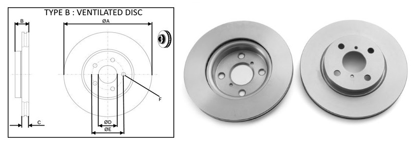 Гальмівний диск перед. Toyota Yaris 06-
