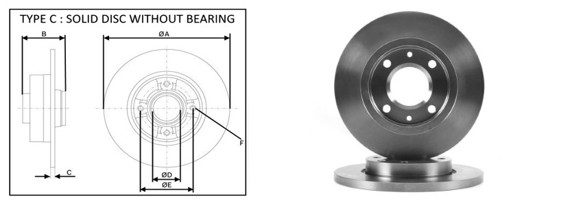 Диск гальмівний перед. Peugeot 206 1.4 07-