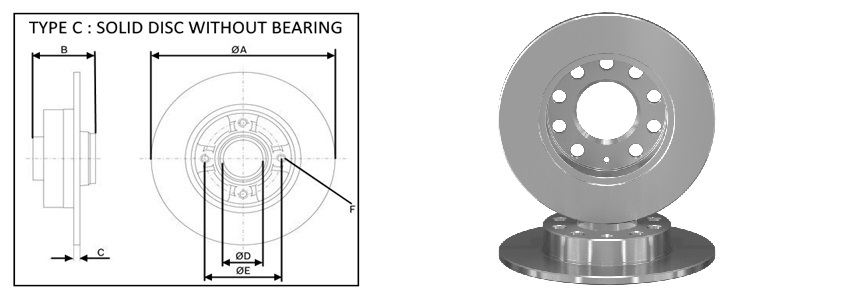 Диск гальмiвний зад. VAG A4 -04 04-