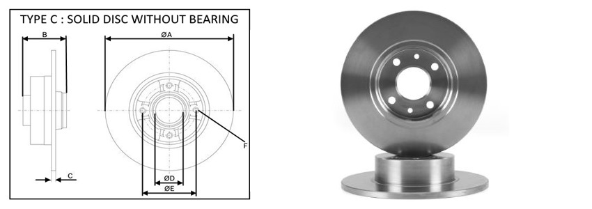 Диск гальмівний Alfa Romeo-Fiat-Lancia