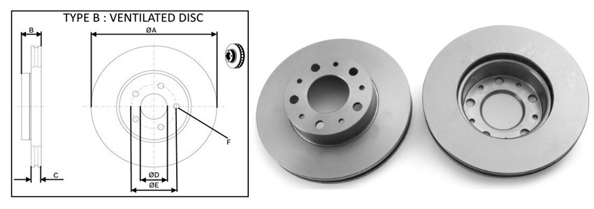 Диск гальмівний перед. Fiat Ducato 2,2D-2,3D 06- (280x28)