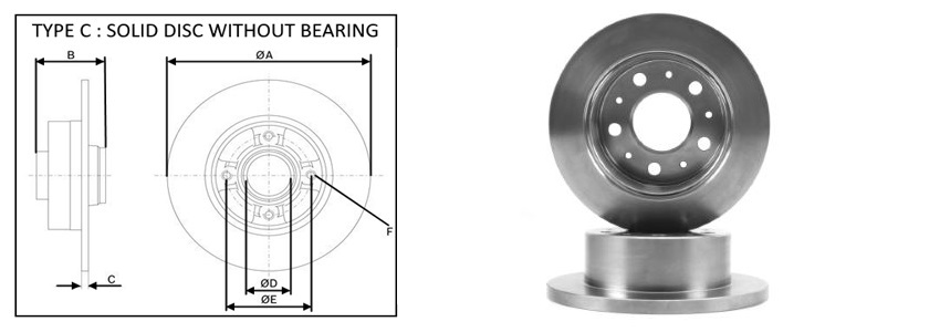 Диск гальмівний зад. Fiat Ducato 2006-