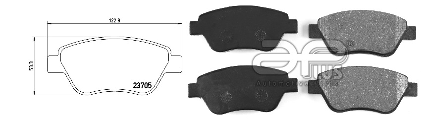 APLUS - 71151BAAP - Колодки гальмiвнi, лiв/прав, перед