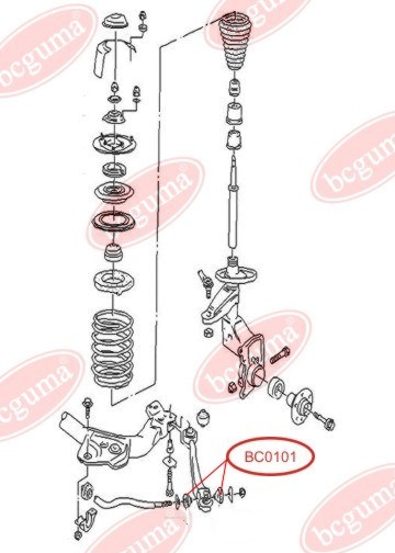 BCGUMA - BC0101 - Втулка стабiлiз. у передній важіль Audi 100/A6 91-
