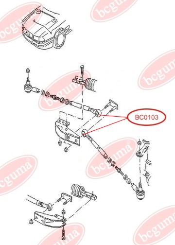 BCGUMA - BC0103 - Сайлентблок кермової тяги лів./прав. Audi 80/90 88-