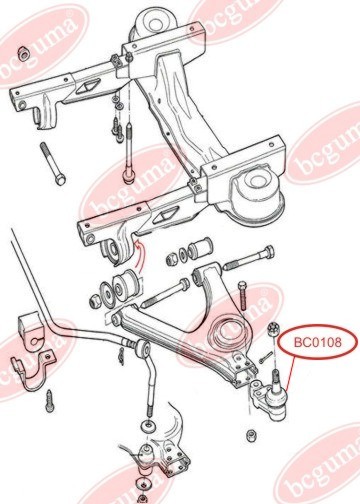 BCGUMA - BC0108 - Пильовик (16x41 mm) опори кульової перед. нижн.  Ford Transit -91