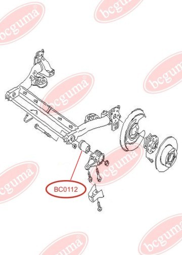 BCGUMA - BC0112 - С/блок лів./правий балки зад. (без корпусу) VW Passat B5 97-