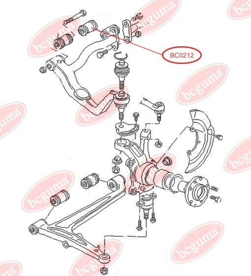 BCGUMA - BC0212 - С/блок важеля зад. VW T4 /12X35X60/