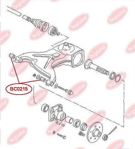 BCGUMA - BC0215 - С/блок важеля зад. VW T2 79-92