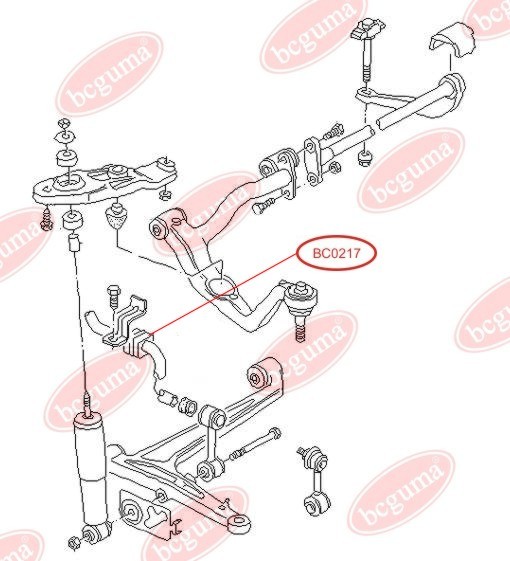 BCGUMA - BC0217 - Ø 27mm Втулка серед. стабілізатора перед. VW T4 1.8-2.8 07.90-04.03