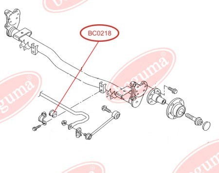 BCGUMA - BC0218 - Ø 19mm Втулка стабіліз.зад.внутр. VW Caddy 04-