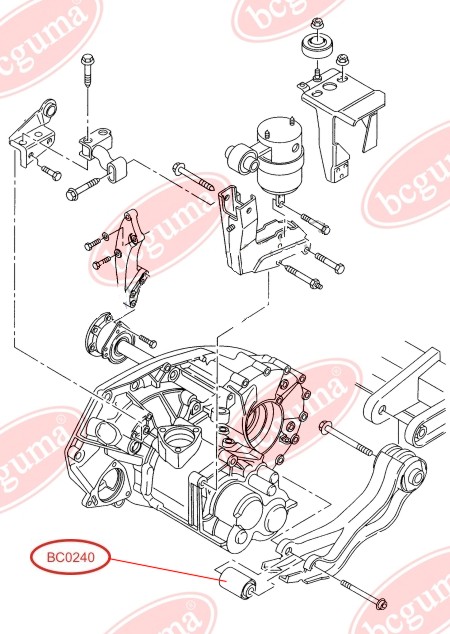 BCGUMA - BC0240 - С/блок опори АКПП лів. VW T4 92-