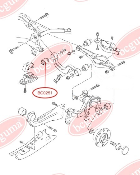 BCGUMA - BC0251 - Сайлентблок внутр. важеля зад. лів./прав. Audi A3/Seat/VW Passat/Golf V 03-