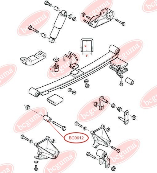 BCGUMA - BC0612 - Втулка ресорна зад. Ford Tanzit 91- 18x57x72