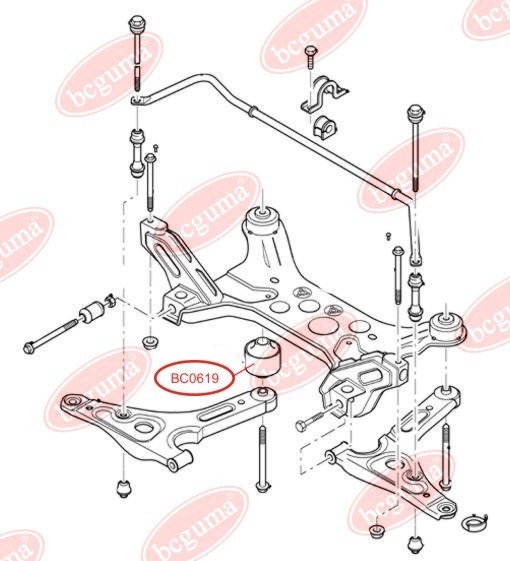 BCGUMA - BC0619 - С/блок зад. важеля перед. Ford Transit 01-