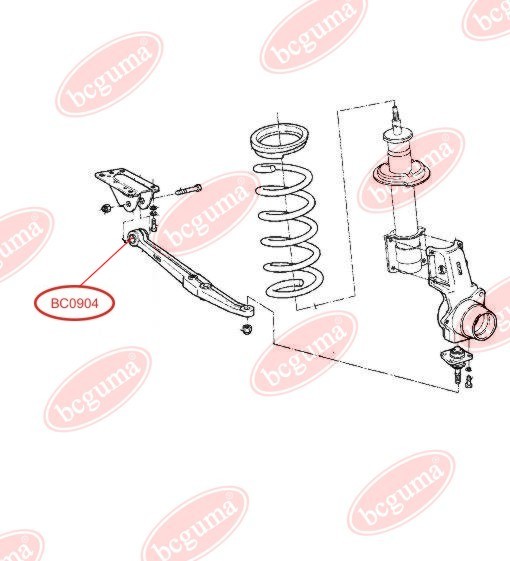 BCGUMA - BC0904 - С/блок важеля перед. Peugeot J5 1,0-1,4 T  Citroen C25