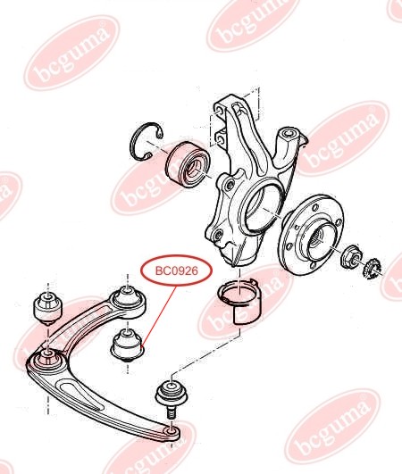 BCGUMA - BC0926 - Сайлентблок зад. важеля перед. Citroen Berlingo,Peugeot 206/307 09/98