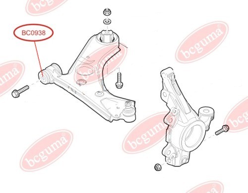 BCGUMA - BC0938 - С/блок передній важеля перед. Fiat Doblo 08-