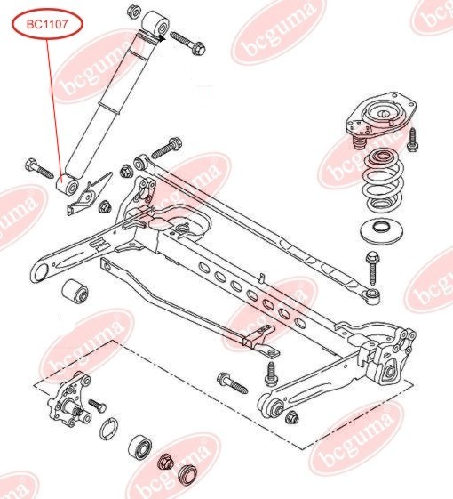 BCGUMA - BC1107 - Втулка амортиз.задн.нижн. Renault Trafic II/Opel Vivaro A/Nissan Primastar  01-