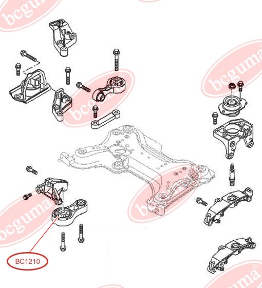 BCGUMA - BC1210 - С/блок опори двигуна  Renault Trafic 2.0CDTI, 2.5DCI