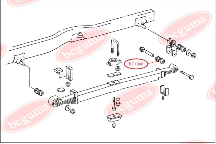 BCGUMA - BC1308 - С/блок зад. ресори (36X52X86.5) DB 809/811/814D BM670