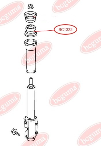 BCGUMA - BC1332 - Опорна подушка ниж. ам-тора перед. DB Sprinter 2.1-2.9 02.95-05.05