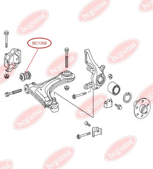 BCGUMA - BC1356 - С/блок нижній лів./прав. важеля перед. DB Vito (W638) 97-, Viano 03-, Vito 96-