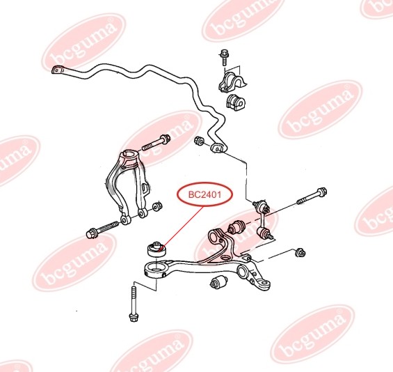 BCGUMA - BC2401 - Сайлентблок важеля переднього Honda Accord  2.0-3.0 03-