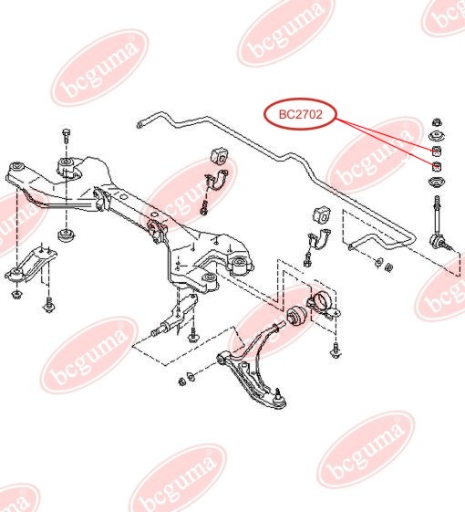 BCGUMA - BC2702 - Втулка стабілізатора перед.Nissan Maxima/Primera 90-