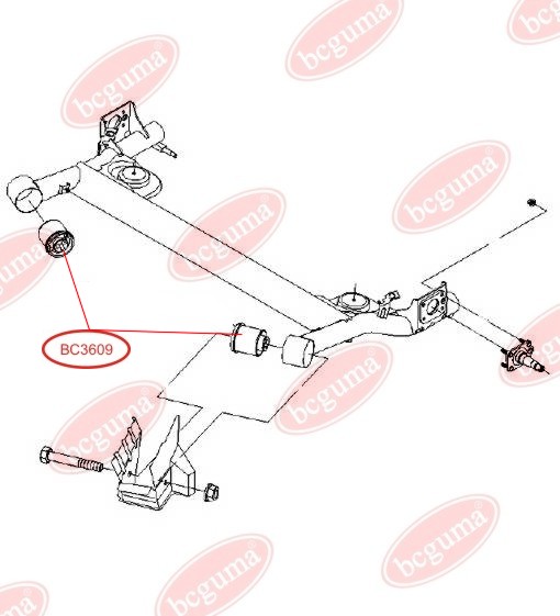 BCGUMA - BC3609 - Сайлентблок задн. балки Audi A3, TT /Seat Cordoba, Ibiza 93- , Leon 99-06, Toledo 99-06 /Skoda Fabia, Octavia, Roomster /VW Bora, Golf IV, New Beetle, Polo