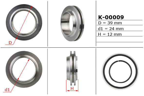 Поршень штока рулевой рейки с ГУР 24,00/39,00/12,00