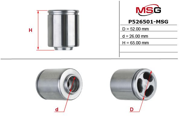 Поршень гальм. супорта зад. (52mm; 64,9mm) Iveco Daily III, Daily IV, Daily V, Daily VI; Ford Transit; VW Golf VI 1.2-Electric 05.99-