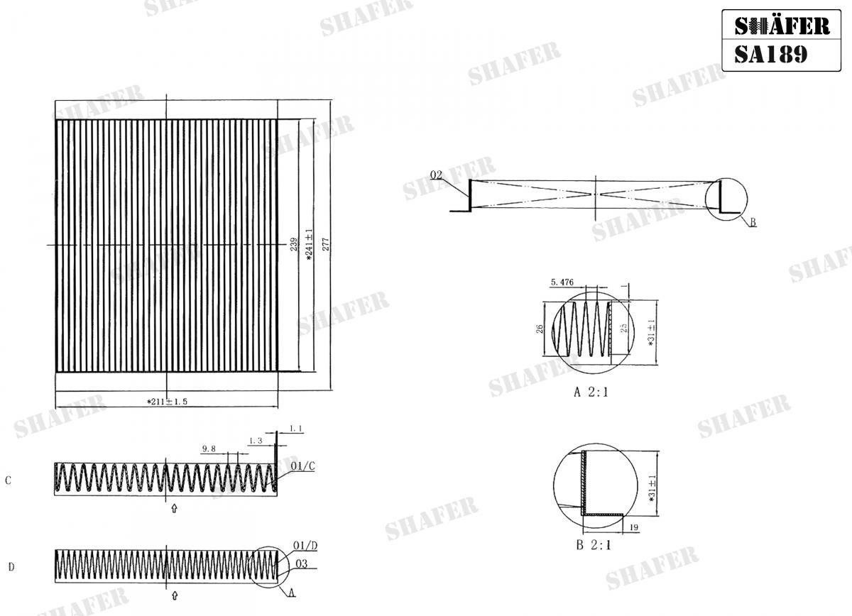 SHAFER - SA189 - Фільтр салону Opel Meriva A 1.3D-1.8 05.03-05.10