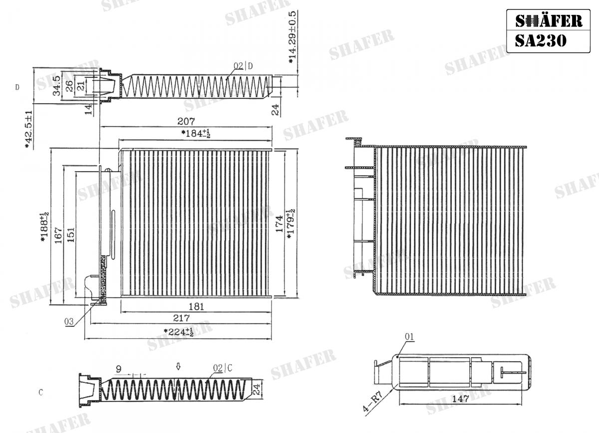 SHAFER - SA230 - Фільтр салону Nissan Micra K12 1.0/1.2 /1.5DCI 1/03-; Renault Modus 1.4/1.5dCi/1.6 7/04-