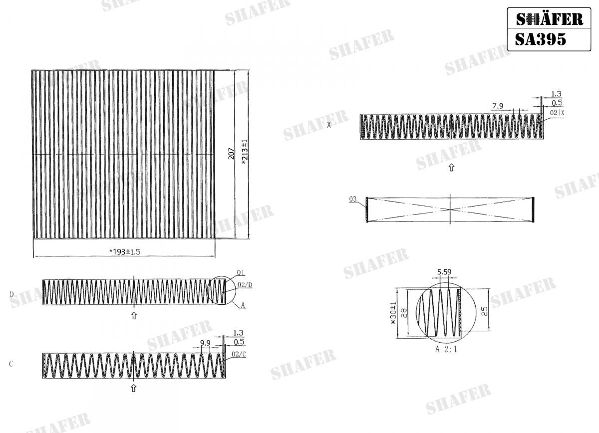 SHAFER - SA395 - Фільтр салону Toyota Yaris II 1.0-1.8 16V, 1.4D-4D 01/06-
