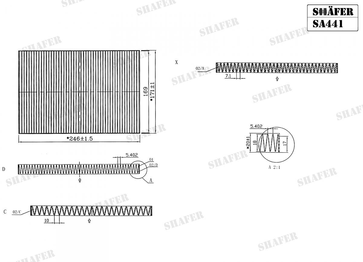 SHAFER - SA441 - Фільтр салона Kia Ceed 1.4-2.0 16V, 1.6CRDi 10/06-