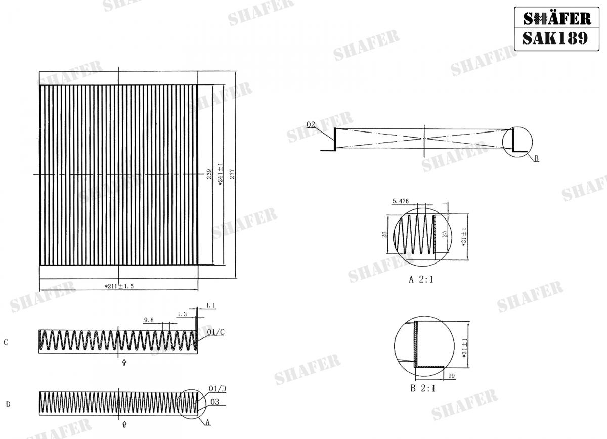 SHAFER - SAK189 - Фільтр салону вугільний Opel Meriva A 1.3D-1.8 05.03-05.10