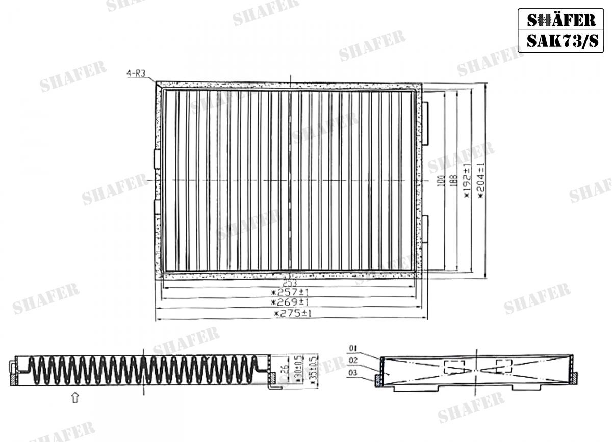 SHAFER - SAK73/S - Фільтр салону (вугільний) Bmw 2ШТ. E39 520-M5 96-04