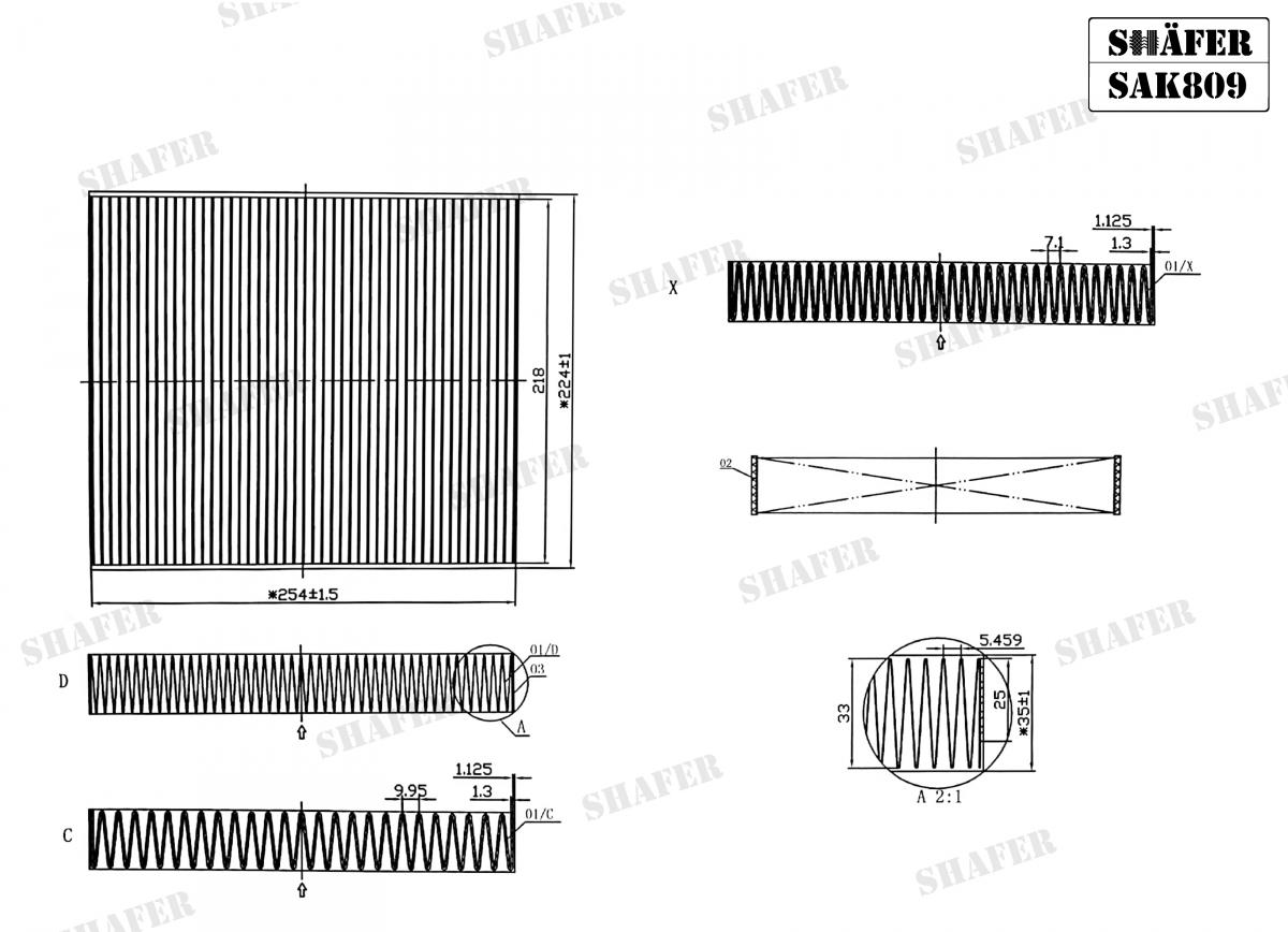 SHAFER - SAK809 - Фільтр салону вугільний VAG A1/biza V/Ibiza V ST/Toledo IV/Fabia/Rapid/Roomster/Roomster Praktik/Passat/Polo 1.0-2.0D 09.06-