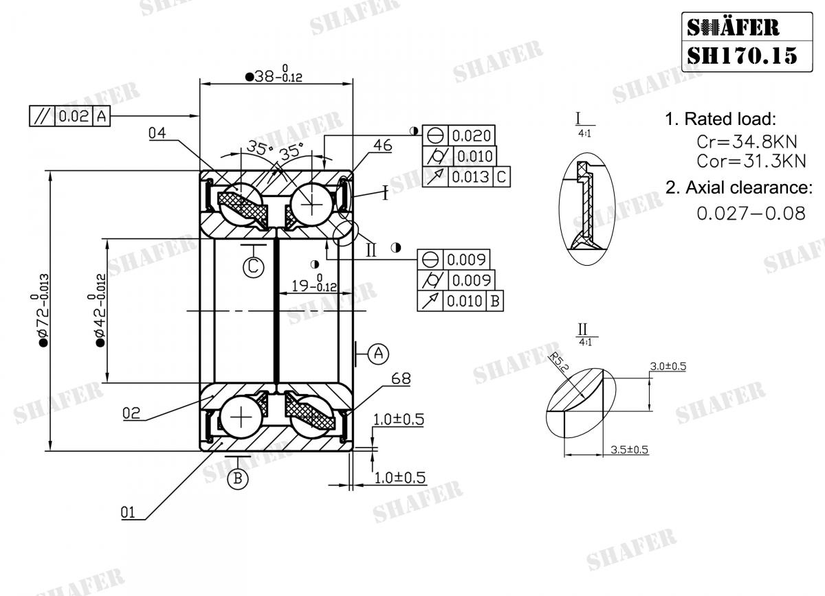 Підшипник перед. ступиці Mazda 626 2.0 D 87-