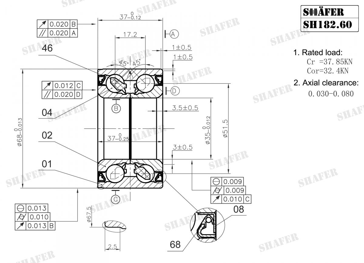 Підшипник ступиці передньої Seat Malaga/Ibiza 85-91